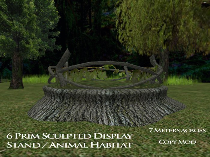6 Prim sculpted animal display stand / habitat for amaretto horses , meeroo and more