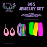 80's Jewelry Set (Bangles, Earrings & Jelly Bracelets)