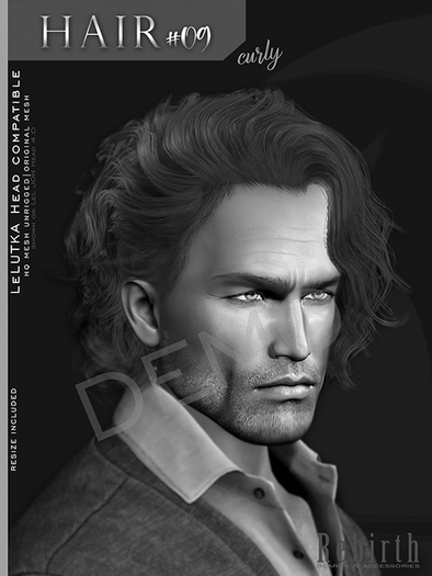 [//REBIRTH/]-hair_#09 curly-[DEMO]