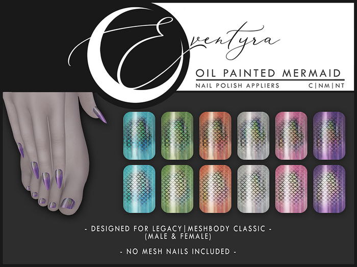 Eventyra - Legacy Nail HUD - Oil Painted Mermaid