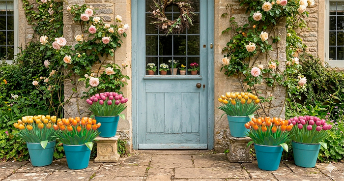<Aphrodite> Spring tulips on a pot FATPACK