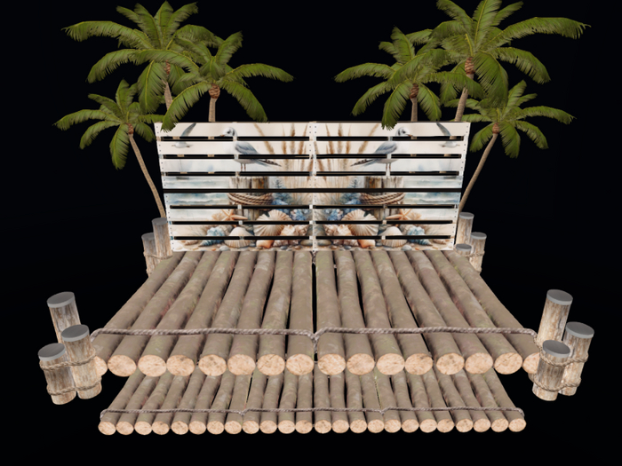 MC Beach Log Raft DJ Stage