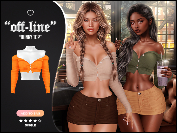 "Off-Line" x "Bunny" Top / Tangerine