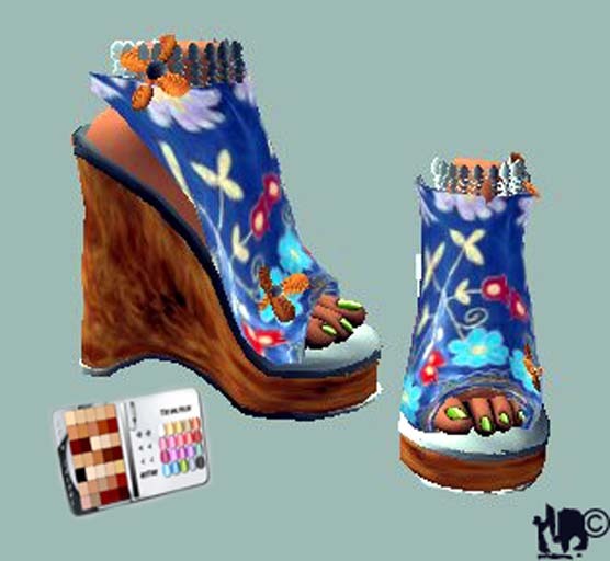 *Limited price* Hb-**LoNeLy.. Open-toe Sandals (Decorated Denim/Wood)