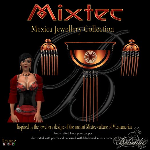 Mixtec - Necklace & Earring Set - Copper