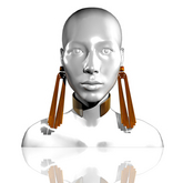 MAJESTY - Tassle Earrings & Neck Brace [Orange]