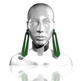 MAJESTY - Tassle Earrings & Neck Brace [Green]