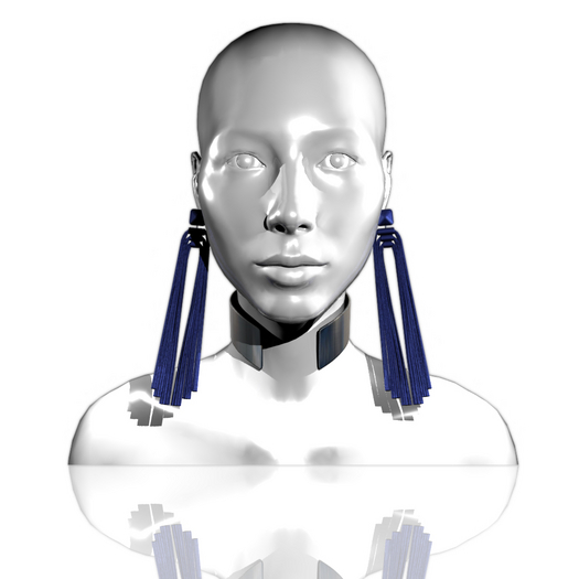 MAJESTY - Tassle Earrings & Neck Brace [Blue]