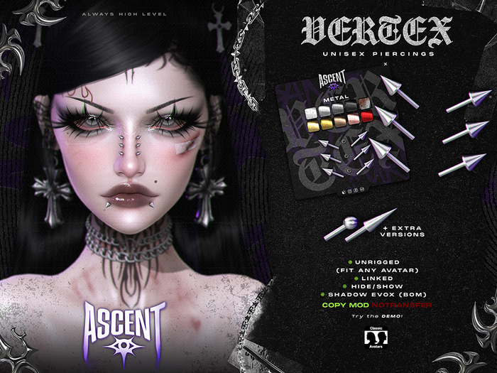 ASCENT - Vertex Piercings
