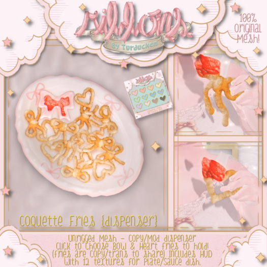 {Ribbons} Coquette Fries Dispenser {Box}
