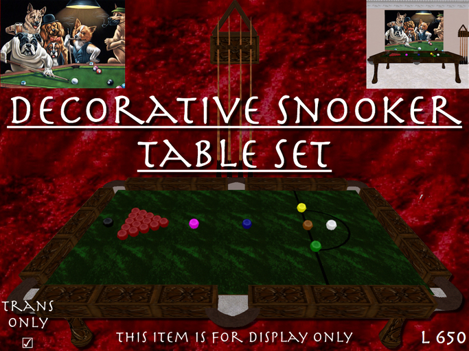 Decorative Snooker Table Set ( Boxed )