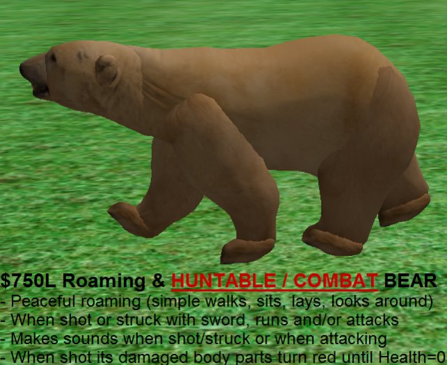 3D Animated BEAR - HUNTABLE