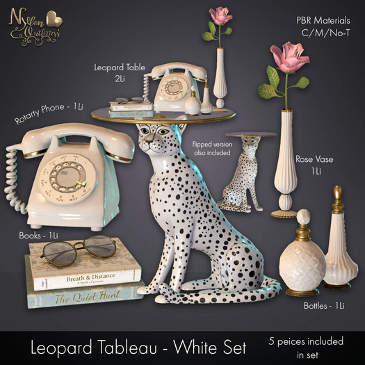 (NO) Leopard Tableau Set - White