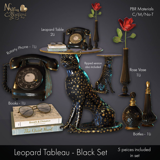(NO) Leopard Tableau Set - Black