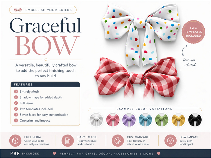 Graceful Bow - フルパーム メッシュリボン