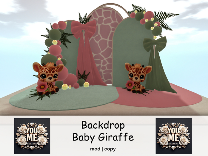 {You&Me Designs} Giraffee Pink Backdrop