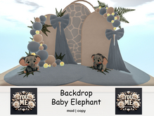 {You&Me Designs} Elephant Blue Backdrop