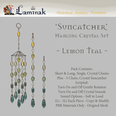 - Laminak - Suncatcher/Windchime - Lemon Teal Set - Includes Sound and Rotation