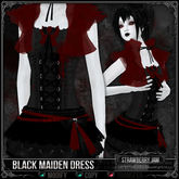 =^.^= Curious Kitties Gothic Fuzz - Black Maiden Dress - Strawberry Jam