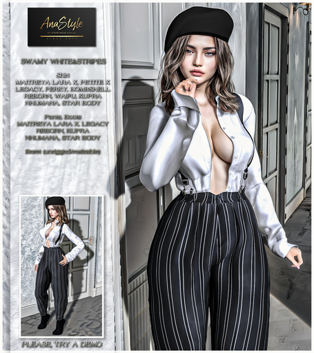 Anastyle - Swamy White&Stripes Outfit