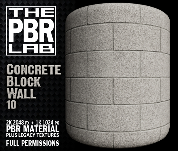 Second Life Marketplace - The PBR Lab - Concrete Block Wall 10