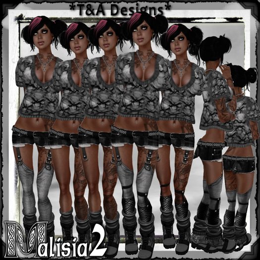 *T&A Designs* Malisia 2 outfit belt and boots *TD* grey/black lolas tango