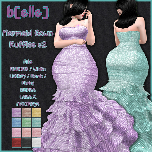 DEMO_b[ELLE] Mermaid Gown Ruffled Skirt (UP)