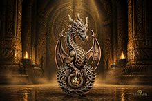 Ornate Dragon Emblem – Fantasy Relic Sculpture