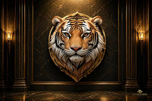 Tiger Emblem – Realistic Animal Crest Sculpture