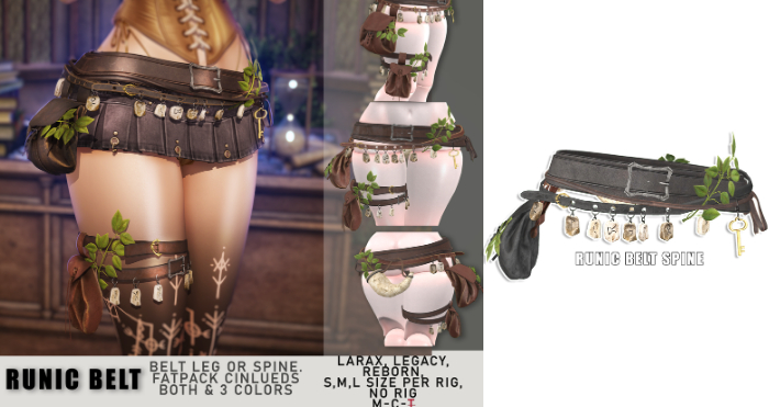 UNA & [BloodGear].  Runic BeltSpine Black