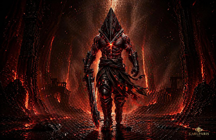 Infernal Warden – Dark Fantasy Warrior Art
