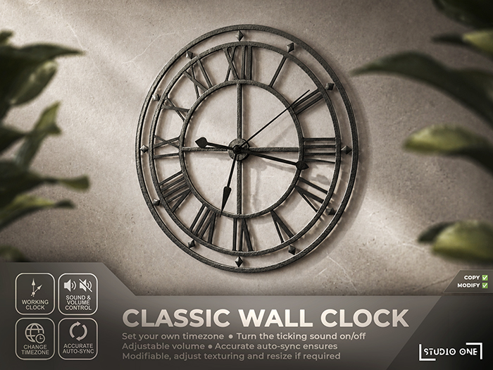StudioOne - Classic Wall Clock