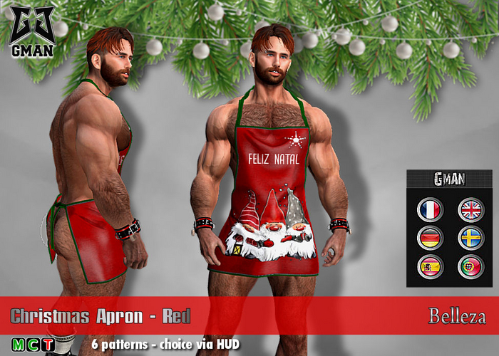 [GMan] CH - Christmas Apron (Red) Belleza