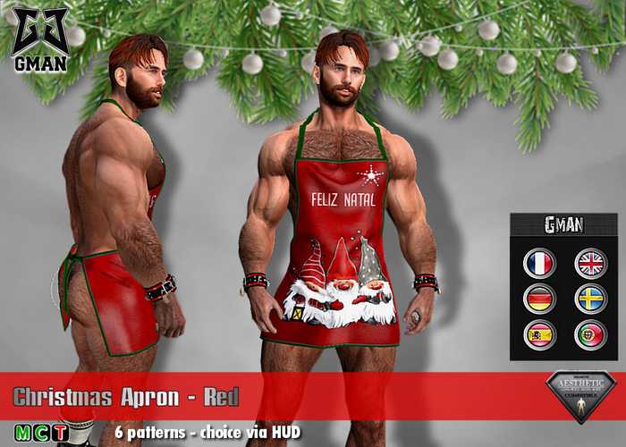 [GMan] CH - Christmas Apron (Red) Aesthetic