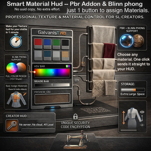Second Life Marketplace - SL Designers Material HUD - Full Texture ...