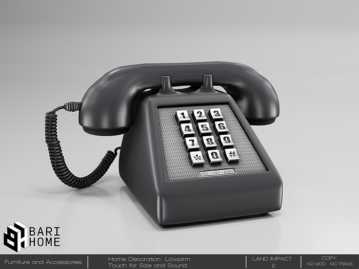 [BARI HOME] Telephone Retro - Black