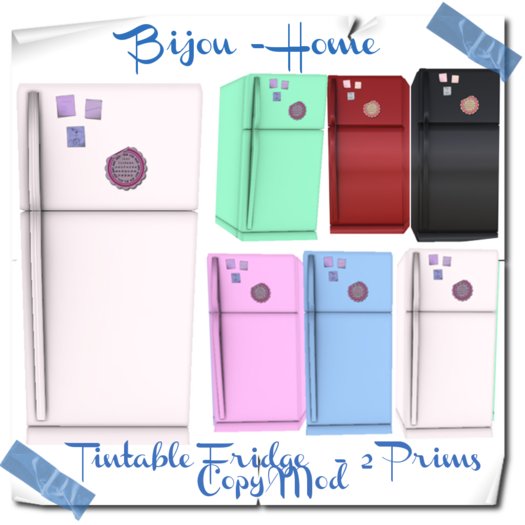 Bijou at Home - Tintable Fridge - 2 Prims 
