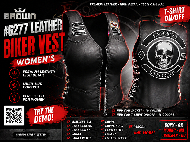 6277 LEATHER JACKET BIKER VEST - Women's