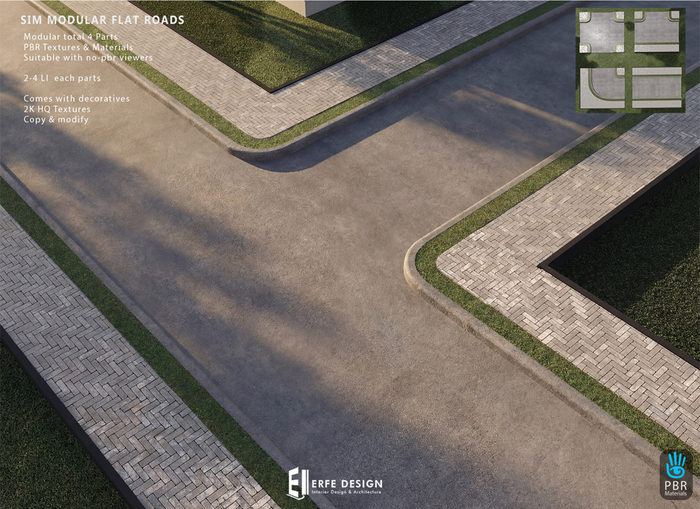 Sim Modular Flat Roads  [Erfe Design]  PACK