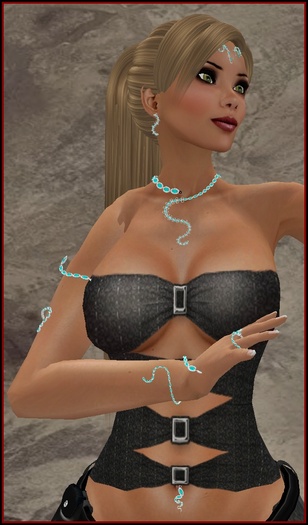 Slither Jewelry Powder Blue on Silver Set