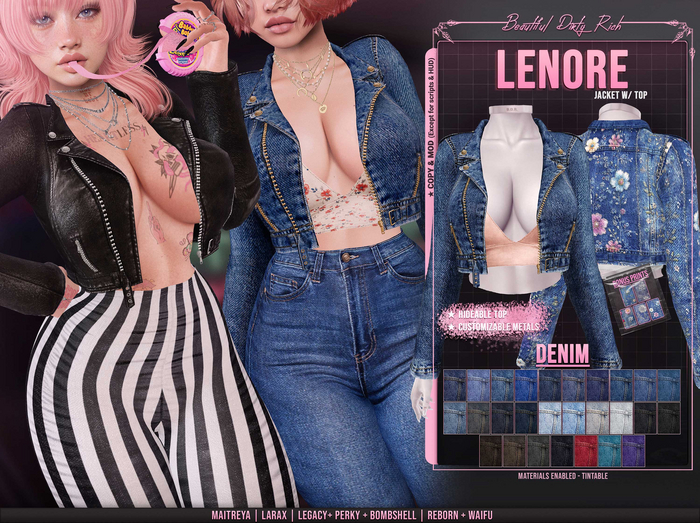 *B.D.R.* Lenore -Jacket w/ Top- (Denim)