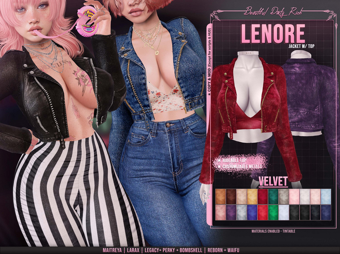 *B.D.R.* Lenore -Jacket w/ Top- (Velvet)