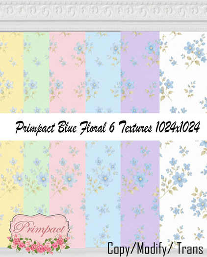 *PRIMPACT* Blue Floral Wallpaper