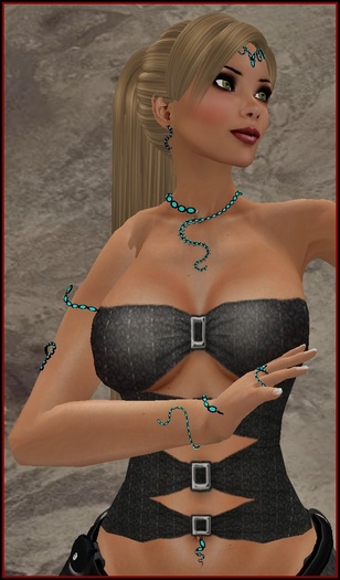 Slither Jewelry Powder Blue on Black Set
