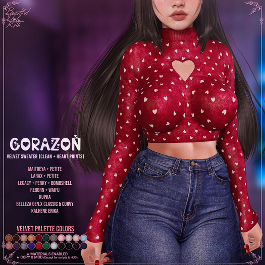 *B.D.R.* Corazón -Velvet Sweater-