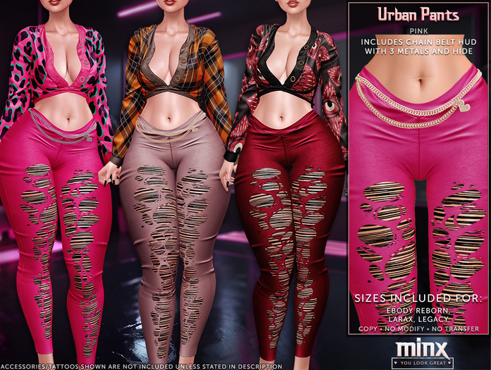 Minx - Urban Pants - Pink (add me)