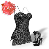 LEGACY OUTFIT Black Silver Chain Dress Heels