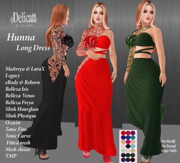 Delicatt Couture - Hunna Long Dress V26 - APRIL 16♥2026♥