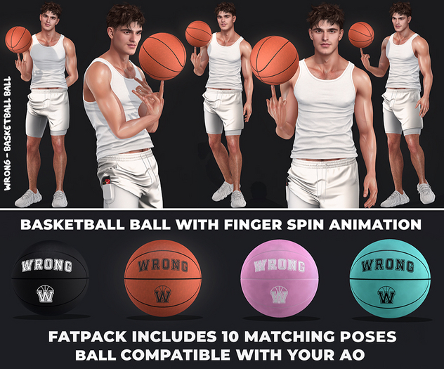 WRONG - BASKETBALL BALL Finger Spin Accessory + Decor