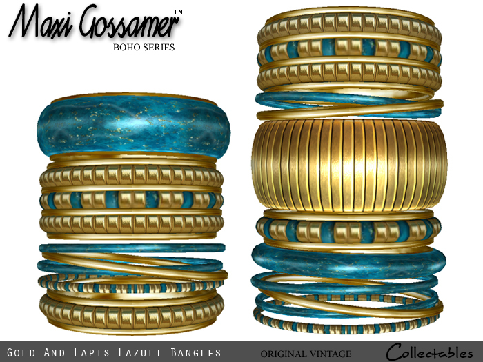 Bangles - Gold and Lapis Lazuli jewellery
